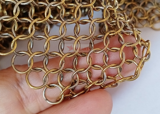 цвет золота занавесов сетки кольца металла нержавеющей стали 0.8x7mm используемый для рассекателя космоса