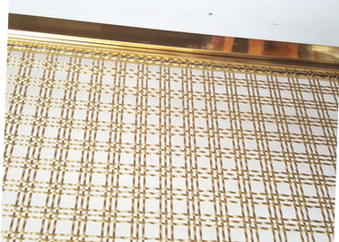Тип сетка квадратного отверстия украшения Веаве балюстрады поручня с рамкой цвета золота