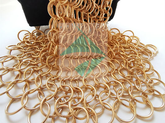 PVD Finshed Розовый Золотой цвет Нержавеющая сталь Металл Круглое кольцо Плетение сетки