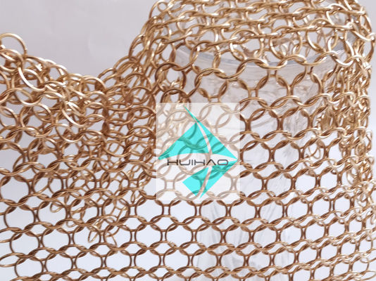 PVD Finshed Розовый Золотой цвет Нержавеющая сталь Металл Круглое кольцо Плетение сетки