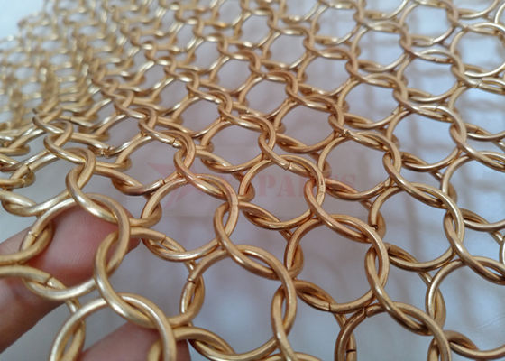 Ткань сетки 1.5x15mm Chainmail цвета золота для раздела комнаты