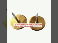 Сварные булавки с головкой чашки с круглым основанием 30 мм для изоляции HVAC-каналов